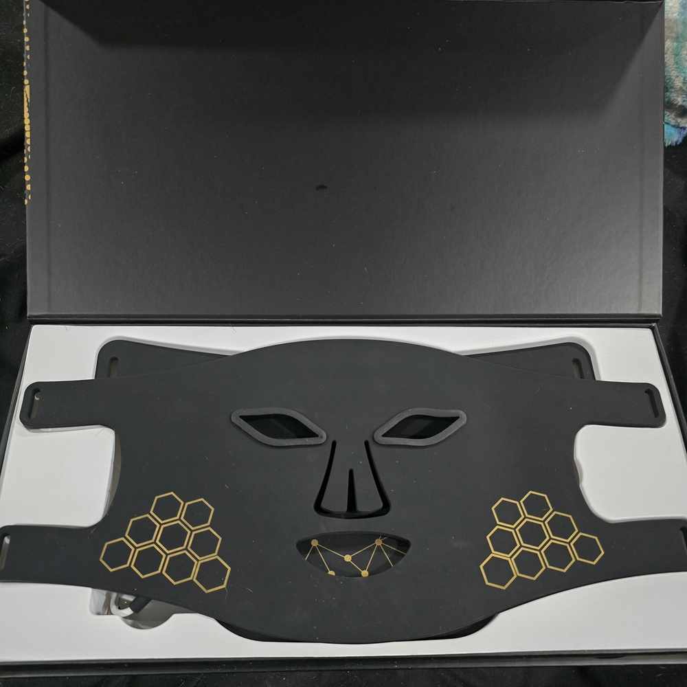 Luxurious Black and Gold LED Skincare Mask & Neck Mask